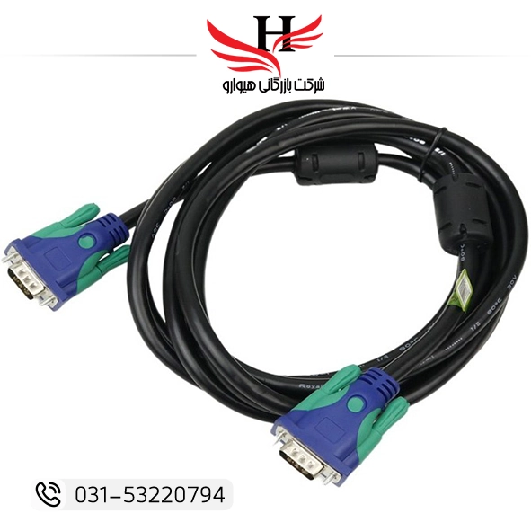 کابل تبدیل VGA رویال 3 متری ROYAL 3M با کیفیت ساخت بالا، مناسب اتصال مانیتور و پروژکتور، مناسب استفاده خانگی و اداری